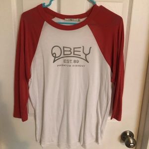 obey quarter sleeve tee